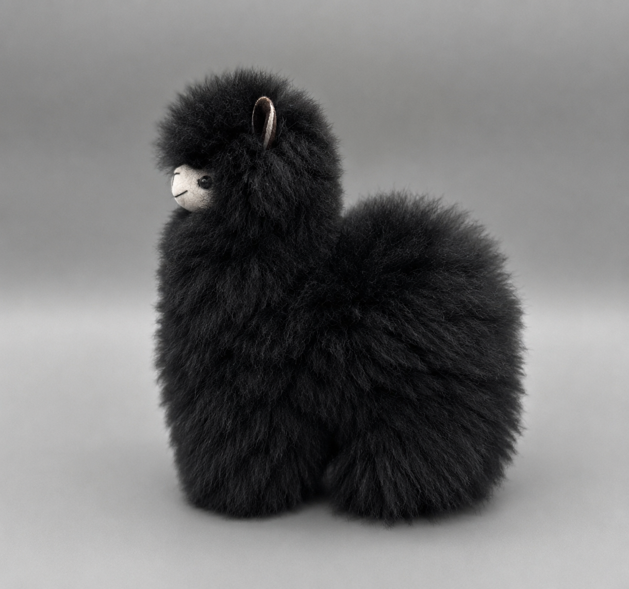 Alpaca Cuddly Toy Baby Alpaca 24 cm – Handmade from Real Alpaca Fur (Brown, Beige)
