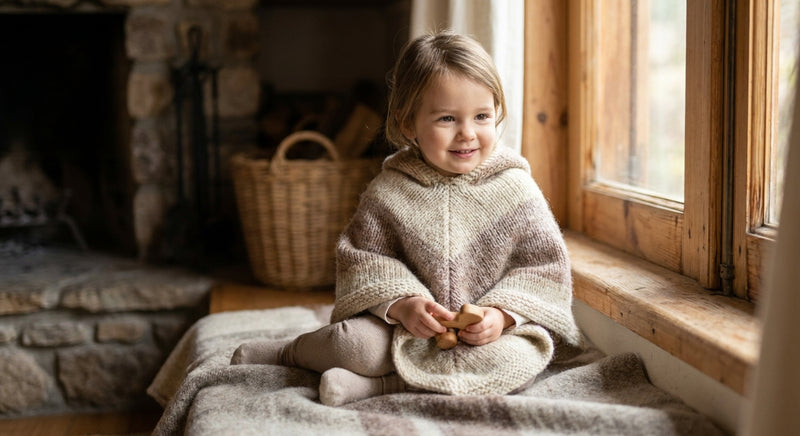 Alpaka-Poncho für Kinder: Warm und bequem