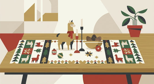 Alpaka-Tischläufer für die Weihnachtszeit