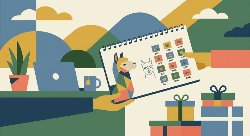 Alpaka-Fotokalender für Firmen als Werbegeschenk