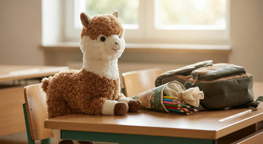 Alpaka-Kuscheltier zur Einschulung