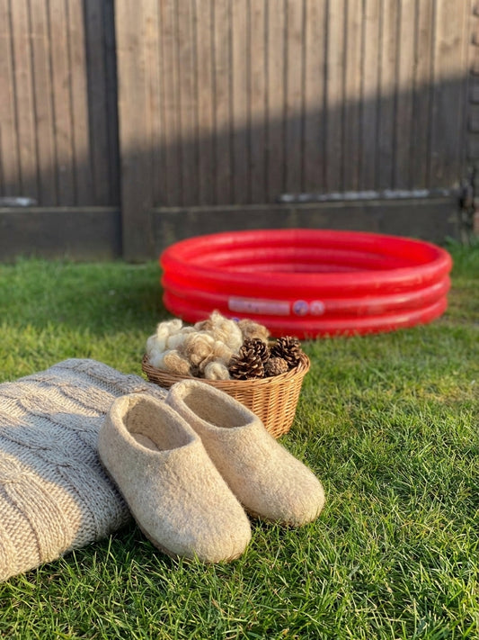 Alpaka-Filzhausschuhe für Kinder: Kuschelig warm