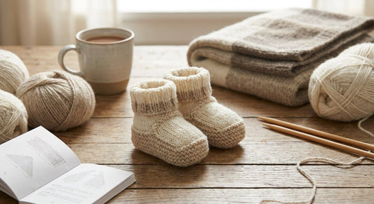 Alpaka-Babyschuhe selber stricken: Anleitung