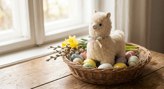 Alpaka-Kuscheltier für Ostern