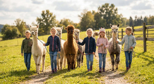 So gelingt die Alpaka-Wanderung zum Kindergeburtstag
