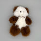 Alpaka Kuscheltier Teddybär aus Baby Alpakawolle in Braun und Weiß, besonders weich und kuschelig.