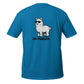 Lustiges Alpaka T-Shirt mit Oh Flausch Aufdruck und niedlichem Alpaka Motiv auf der Rückseite.